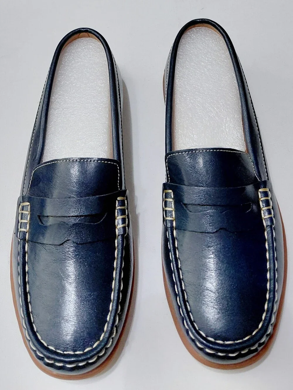 BEAUSEEN Women's Blue Penny Slip On  Loafers Size 9.5